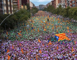 Barcelona am 20.9.2017: Massendemo gegen Notstand